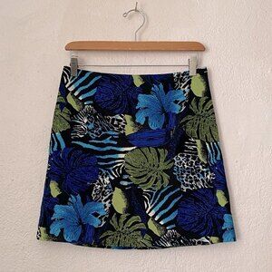 Alberto Makali Tropical Animal Print Mini Skirt